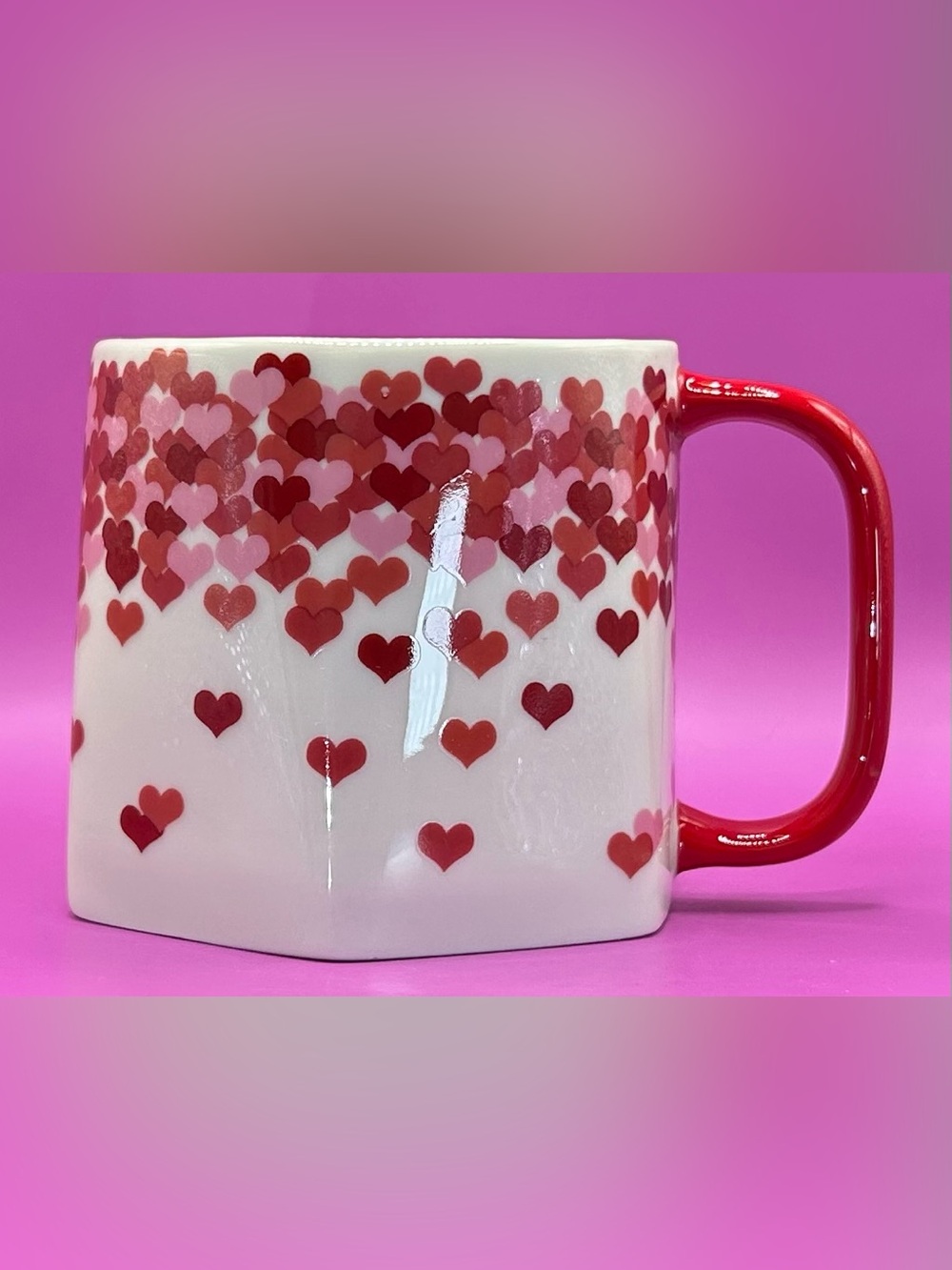 Heart Pattern Ceramic Coffee Mug Love Design 10oz Cup
